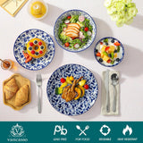 SELENE Plates and Bowls Set for 6, 24 Pieces Dinnerware Sets, Mircowave and Dishwasher Safe Dishes Set