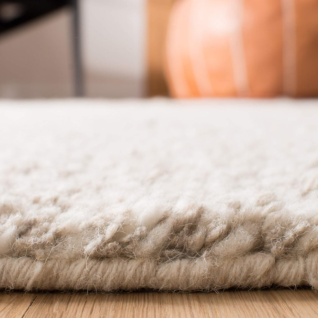 Casablanca Area Rug - 10' x 14', Beige, Hand-Knotted Wool Tassel Fringe