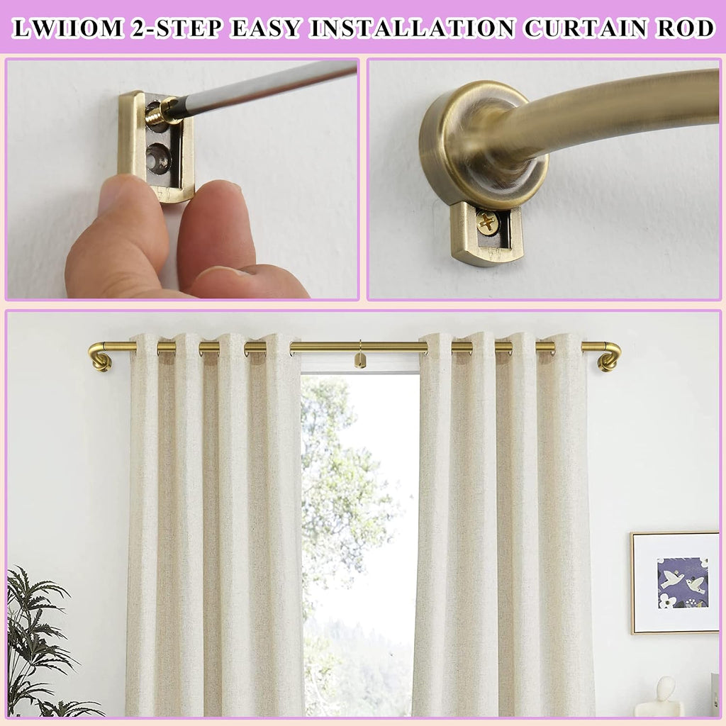 Antique Bronze Disc Curtain Rods, Window Curtain Rod,Adjustable Room Darkening Drapery Rod