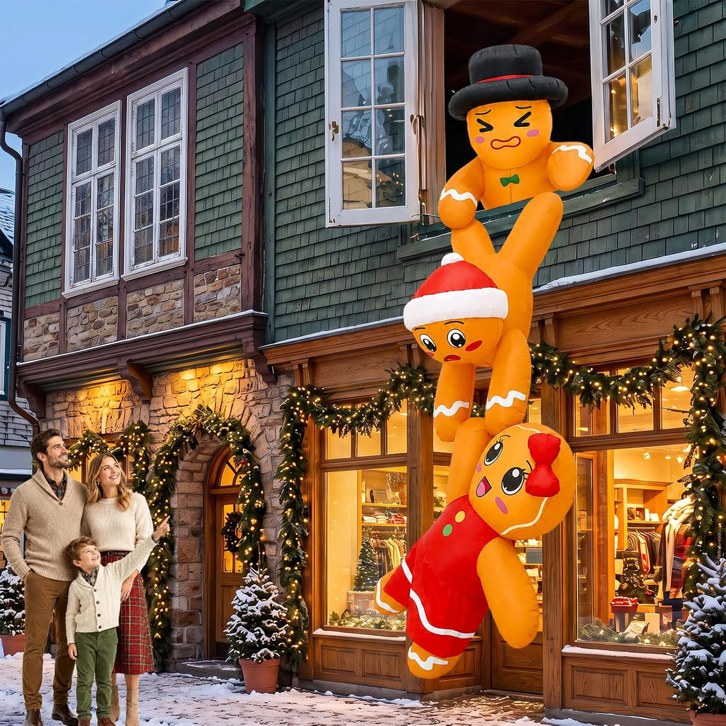 12 FT Christmas Inflatables Gingerbread Christmas Decorations Outdoor