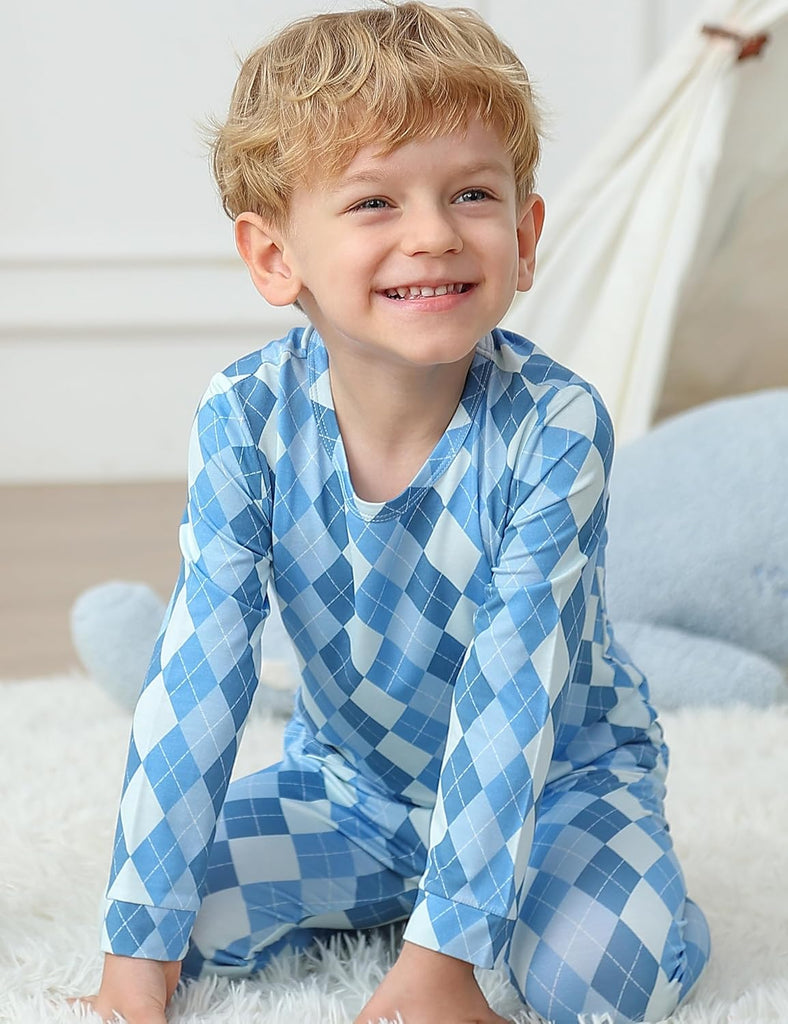 Bamboo Viscose Toddler Pajamas, 4 Piece Pjs for Kids Boys