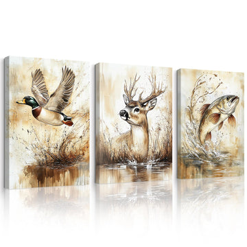 Hunting Nursery Wall Art Decor Wildlife Boys Room Pictures Fishing Poster