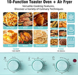 Air Fryer Toaster Oven Combo, Retro Convection Oven Countertop,16QT Small Toaster Oven, 4-slices or 9" Pizza,Bake