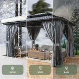 Hardtop Gazebo 10x12, Aluminum Frame Canopy with Double Galv - Image 8
