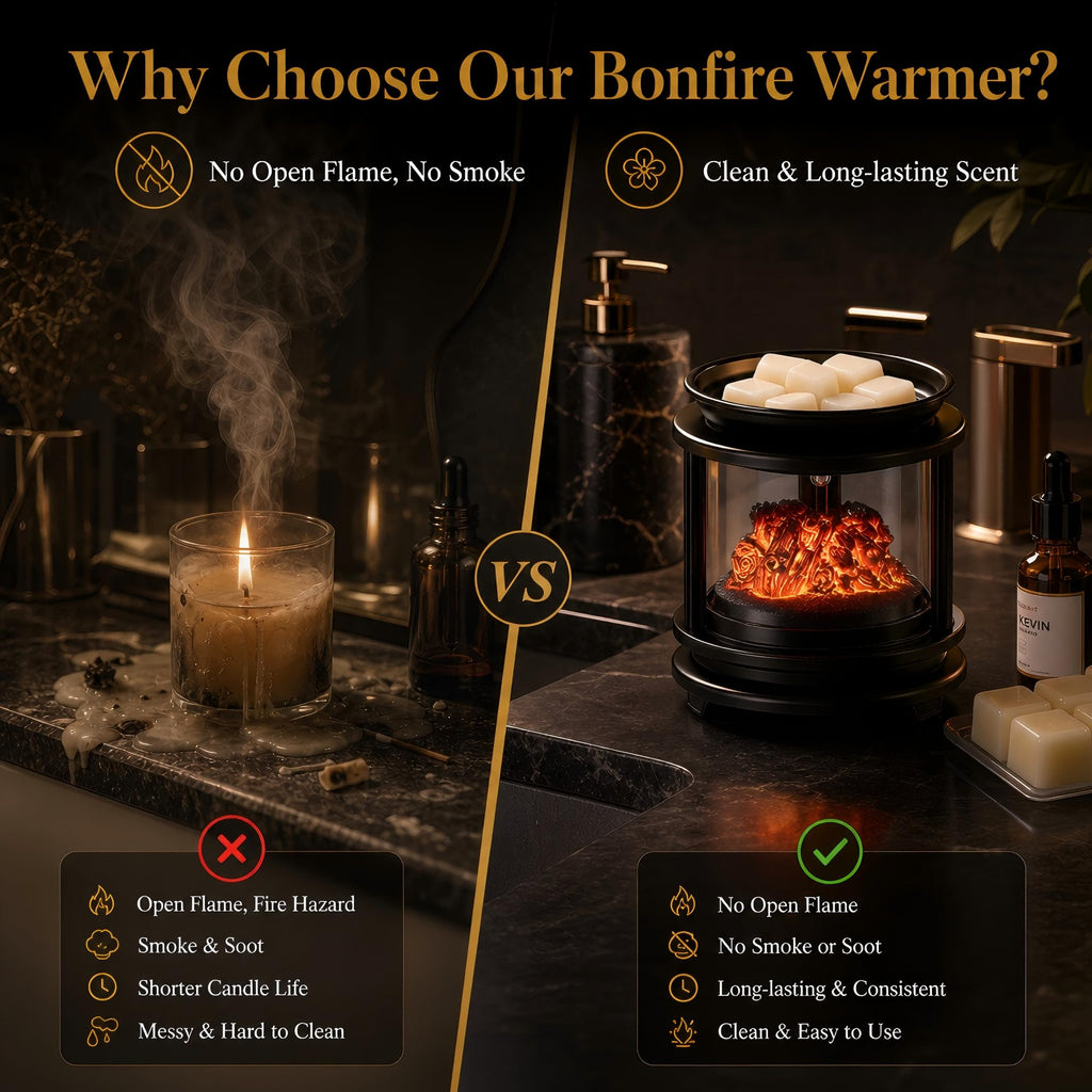 Campfire Wax Melt Warmer with Timer, Wax Warmer for Scented Wax