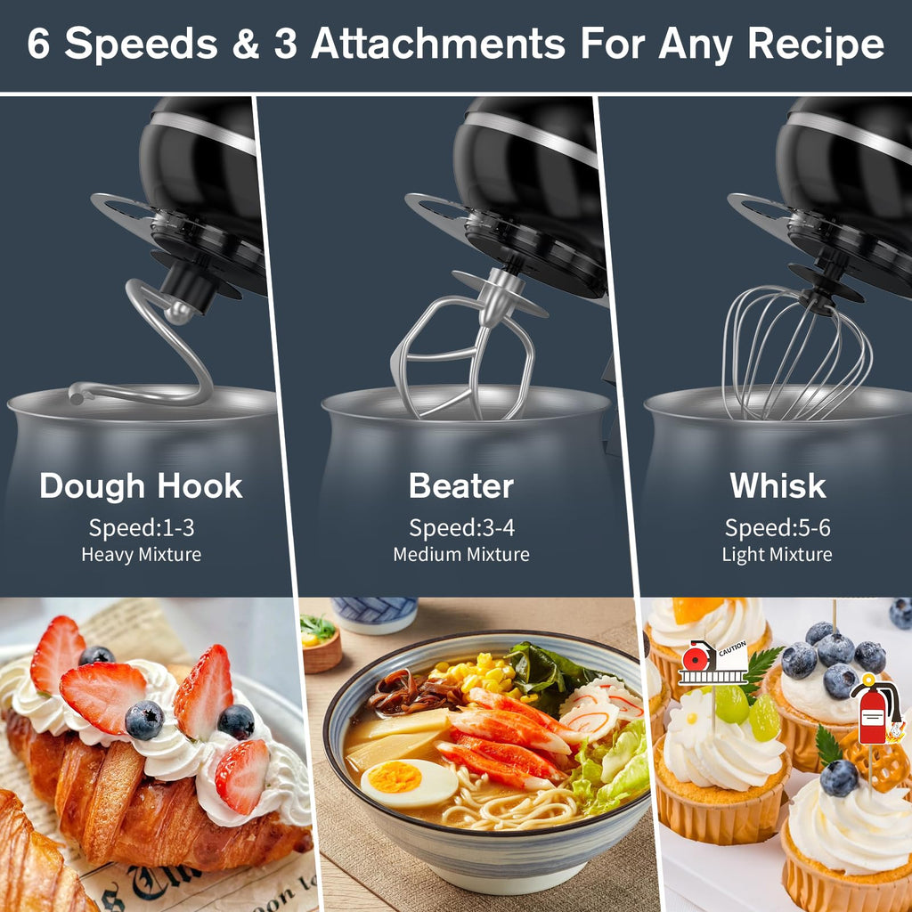 Electric Stand Mixer with 5.3 Quart, Cake Mixer with Stainless Steel Bowl and Stand, Kitchen Mixer Tilt-Head Design