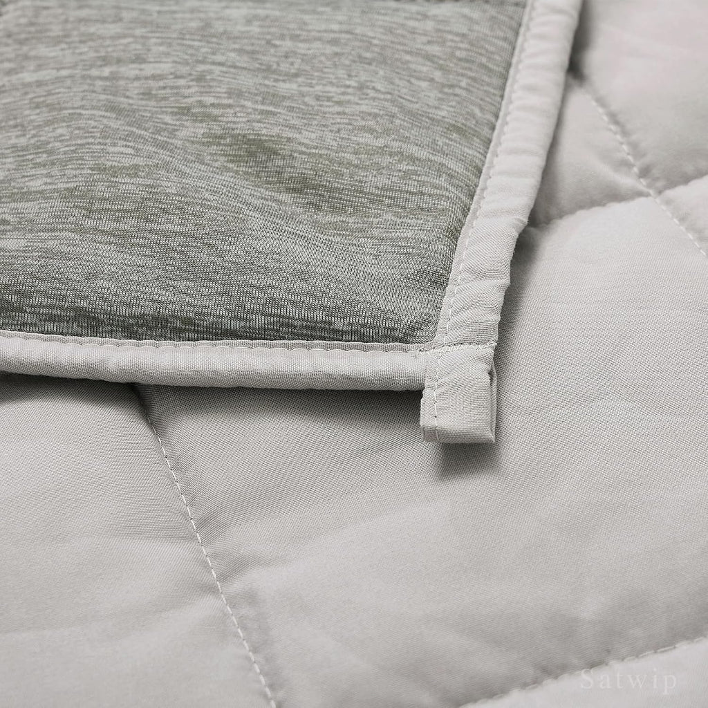 Weighted Blanket Queen 15 LBS, Cooling Weighted Blanket for Hot Sleepers, Cool Moire Jersey with Soft Breathable