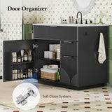 31" Fluted Freestanding Bathroom Vanity with Sink - Cabinet with Door Storage & 3 Drawers