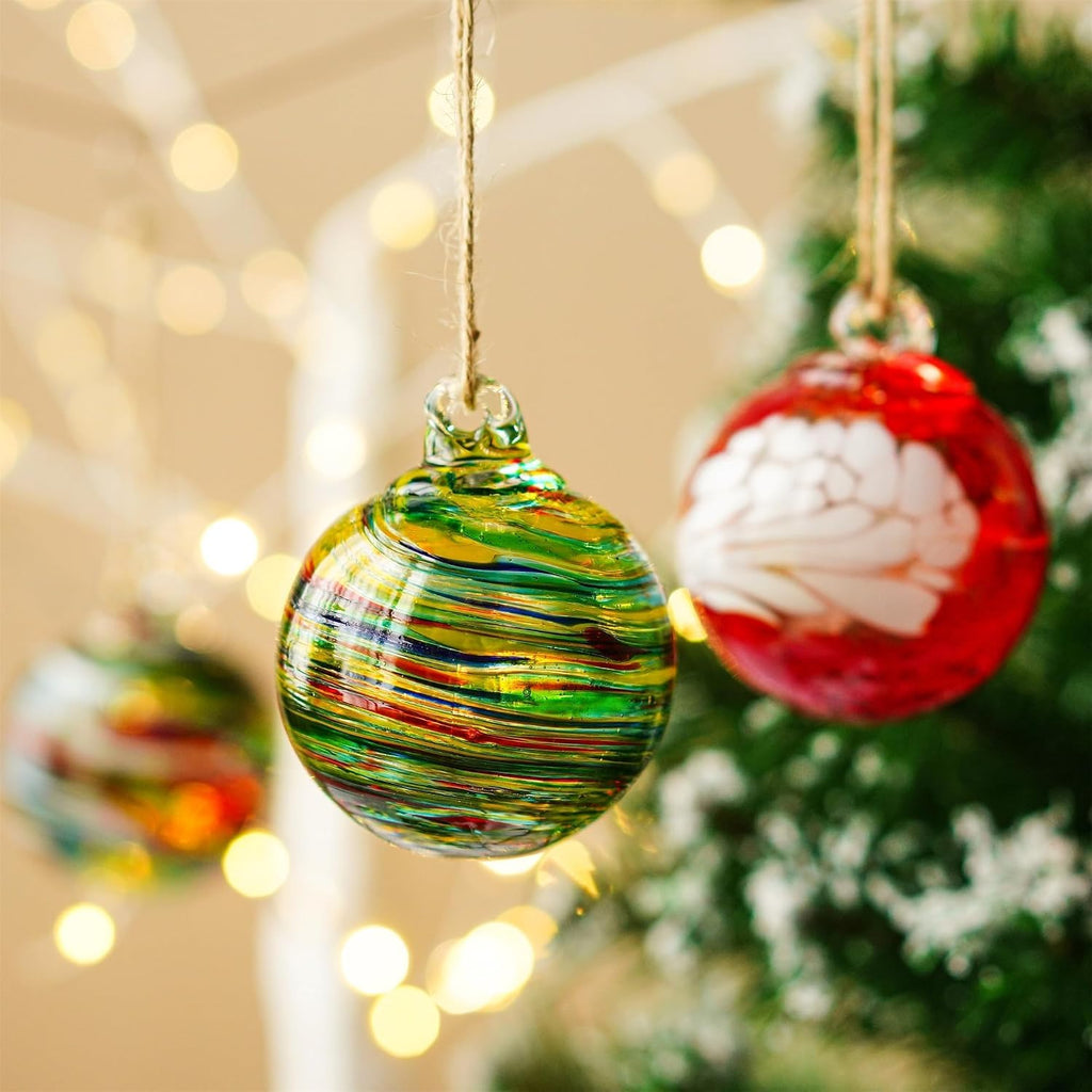 Hand-Blown Glass Ornament Balls 2.3'' Hanging Witches Ball Gazing Ball - Set of 6