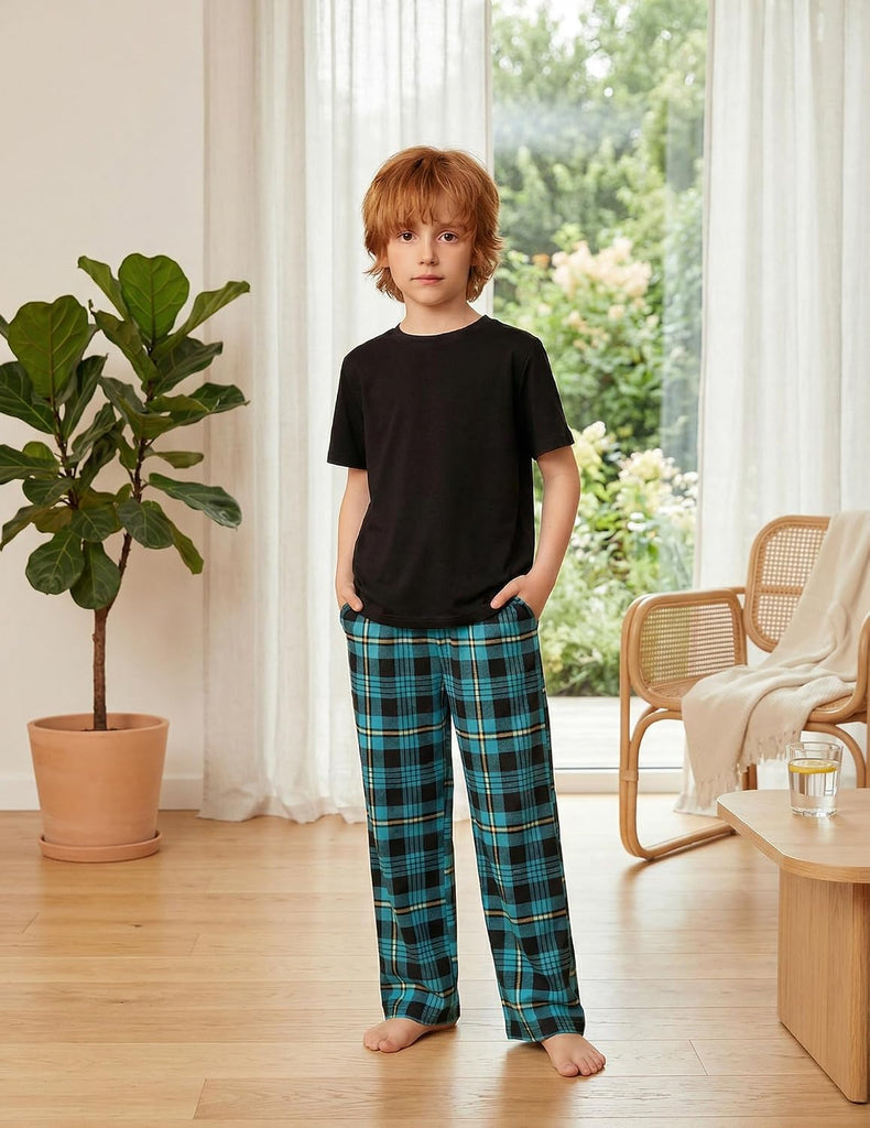 Boys Pajamas Short Sleeve Long Pants 2 Piece Pajama Set for Boys