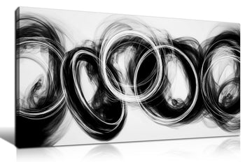 Black and White Abstract Canvas Wall Art Minimalist Print Painting