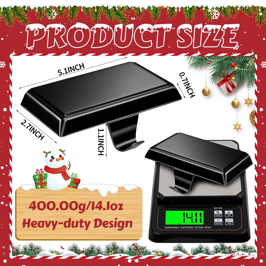 5 Pcs Black Christmas Metal Stocking Holders for Mantle, Heavy Duty Stocking Hangers Stocking Hook Xmas Ornaments for
