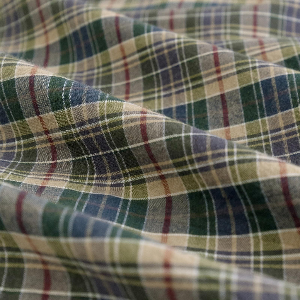 100% Washed Cotton Soft Farmhouse Plaid Duvet Cover, Zipper & Ties