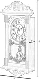 Clockswise Vintage Grandfather-Style Wall Clock with Wood-Effect Plastic Pendulum Battery-Operated for Home Decor