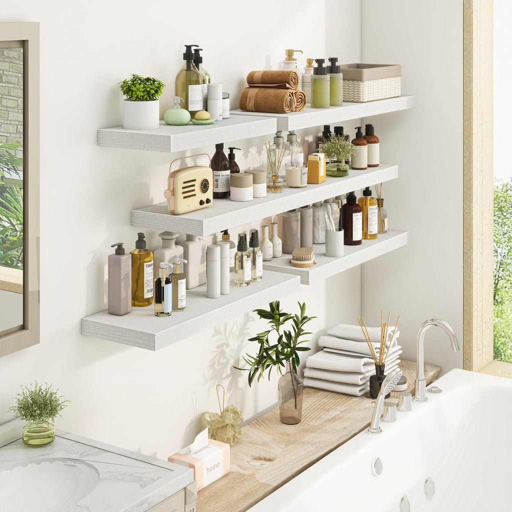 36Inch Floating Shelves, 9.3Inch Deep Rustic Wall Shelves - Extra Deeper & Thicker Wall Mounted Storage Shelf