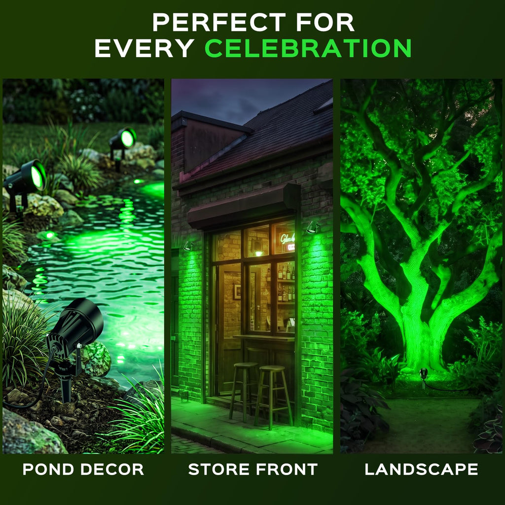 Spot Lights Outdoor, Green Landscape Spotlights for Garden 4 Pack