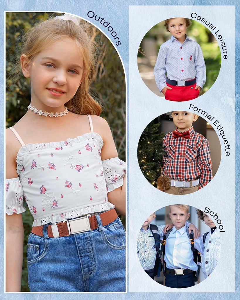 Kids Boy Magnetic Belts Adjustable Easy to Use Elastic belt for Boy Girl