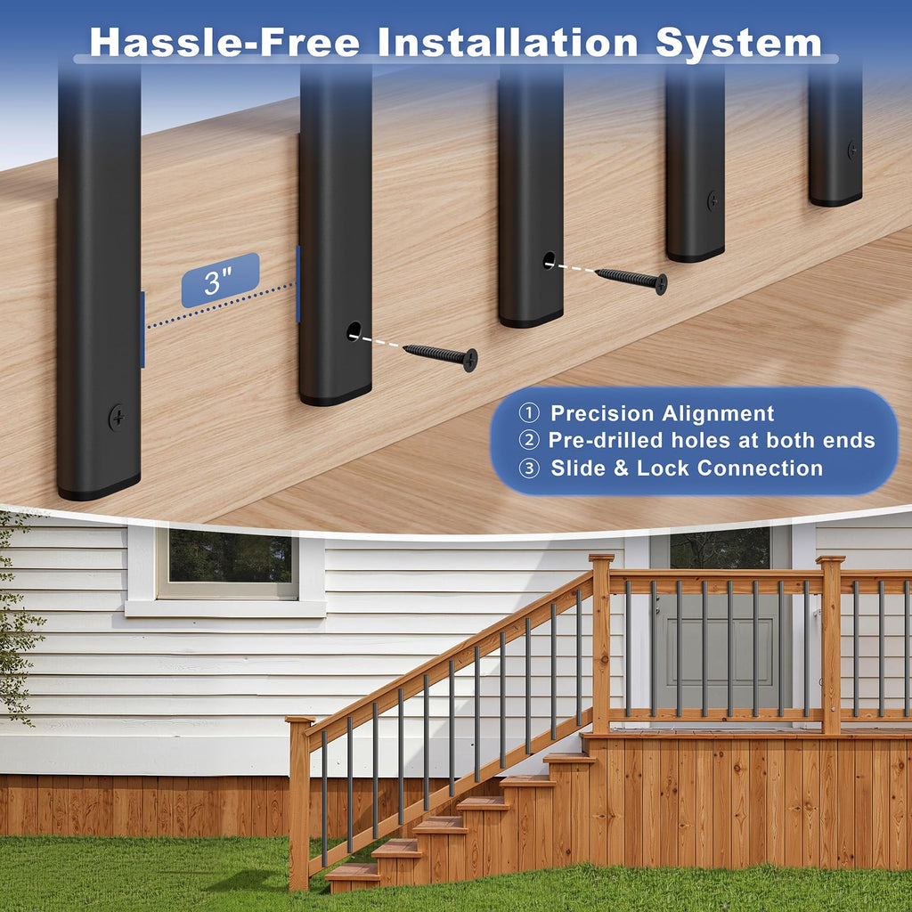 70 Pack Deck Balusters 38" Staircase Baluster for Deck Systems