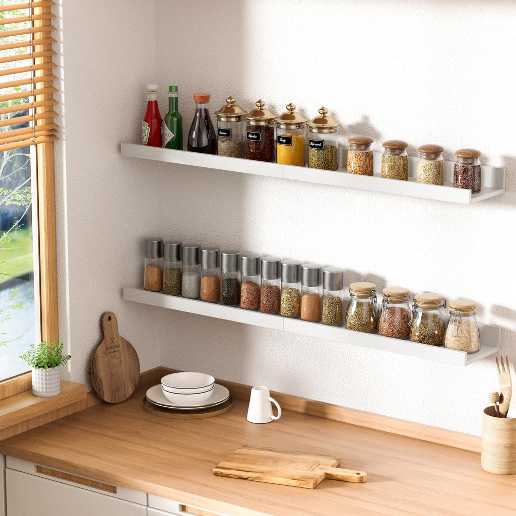 Floating Shelves for Wall Decor and Storage, White, 6Pcs 15.7''