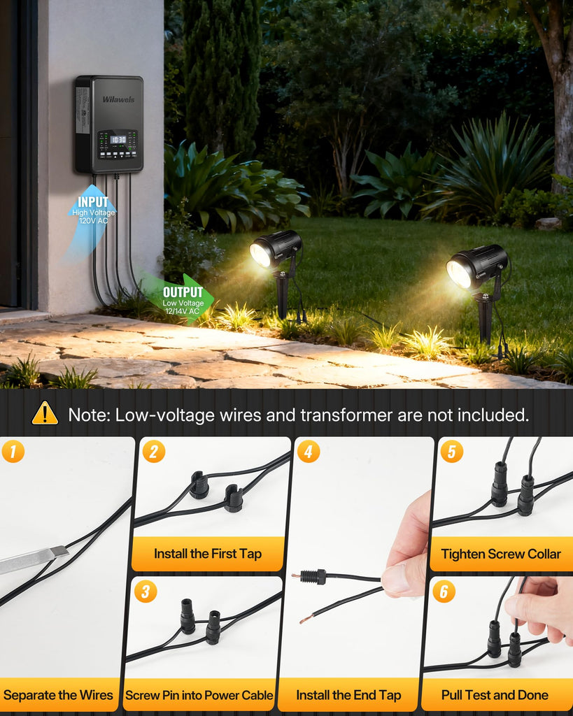 6W 700LM Low Voltage Landscape Lighting, 12V AC/DC 3000K Warm White LED Low Voltage Landscape Lights, IP65 Waterproof