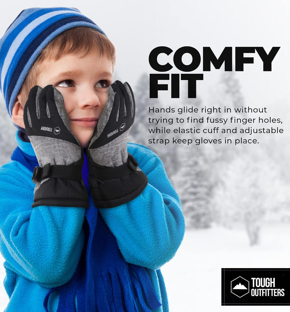 Kids Insulated Waterproof Snow Gloves - Youth Winter Ski Gloves for Girls & Boys