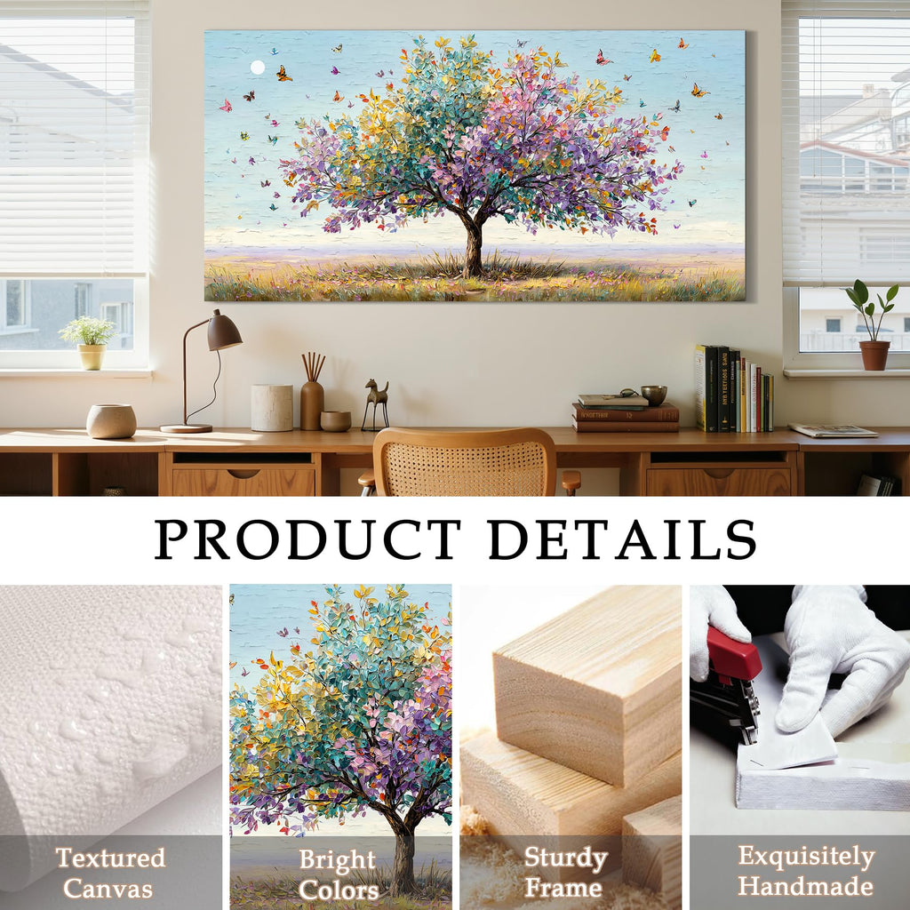 Butterfly Tree of Life Wall Art, Landscape Art Prints 20"x40"