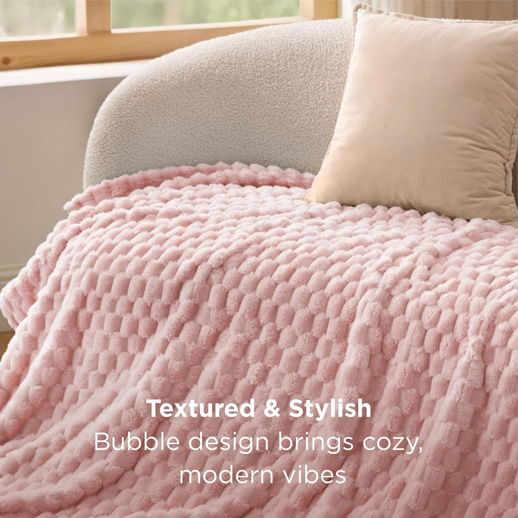 Pink Throw Blanket, GentleSoft Cute Fleece Soft Cozy Gifts for Women Girls, 50x60 Inches