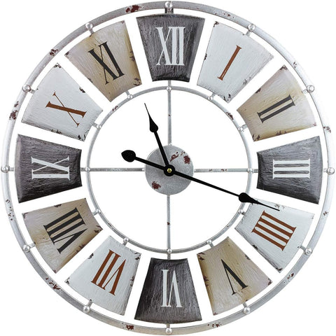 Sorbus Decorative Large 24-Inch Wall Clock for Living Room, Vintage Industrial Modern Rustic Farmhouse Style