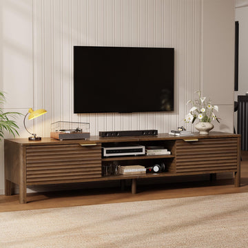 TV Stand up to 80 Inch TVs Entertainment Center Walnut 71"