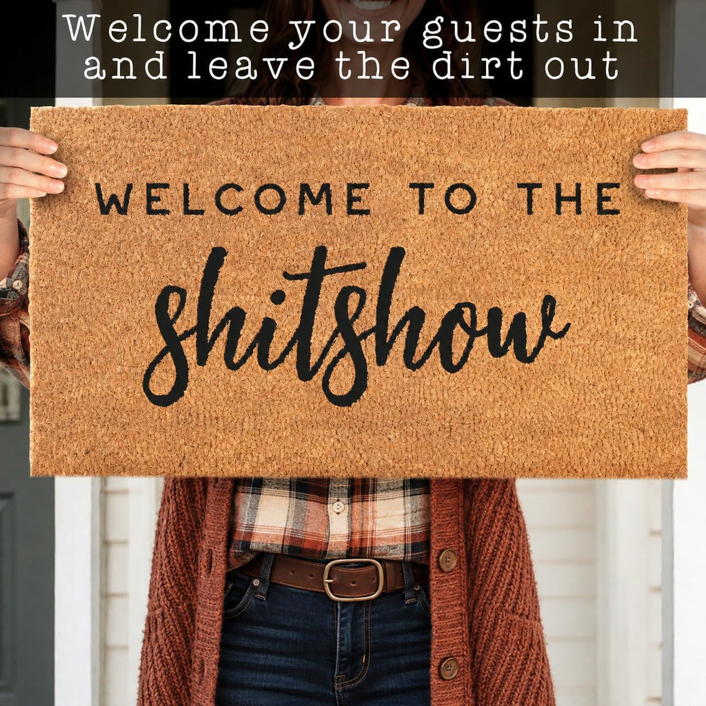 Welcome to the Shitshow Doormat 30x17 Inch, Outdoor Welcome Mat for Front Door, Outdoor Door Mat for Outside Entry