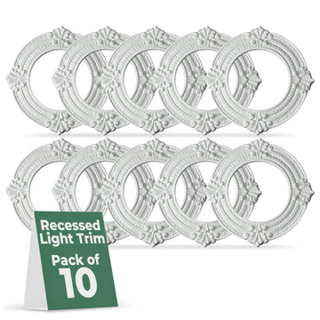 Supply 10 Inch Ceiling Light Trim Medallion White Pack of 10