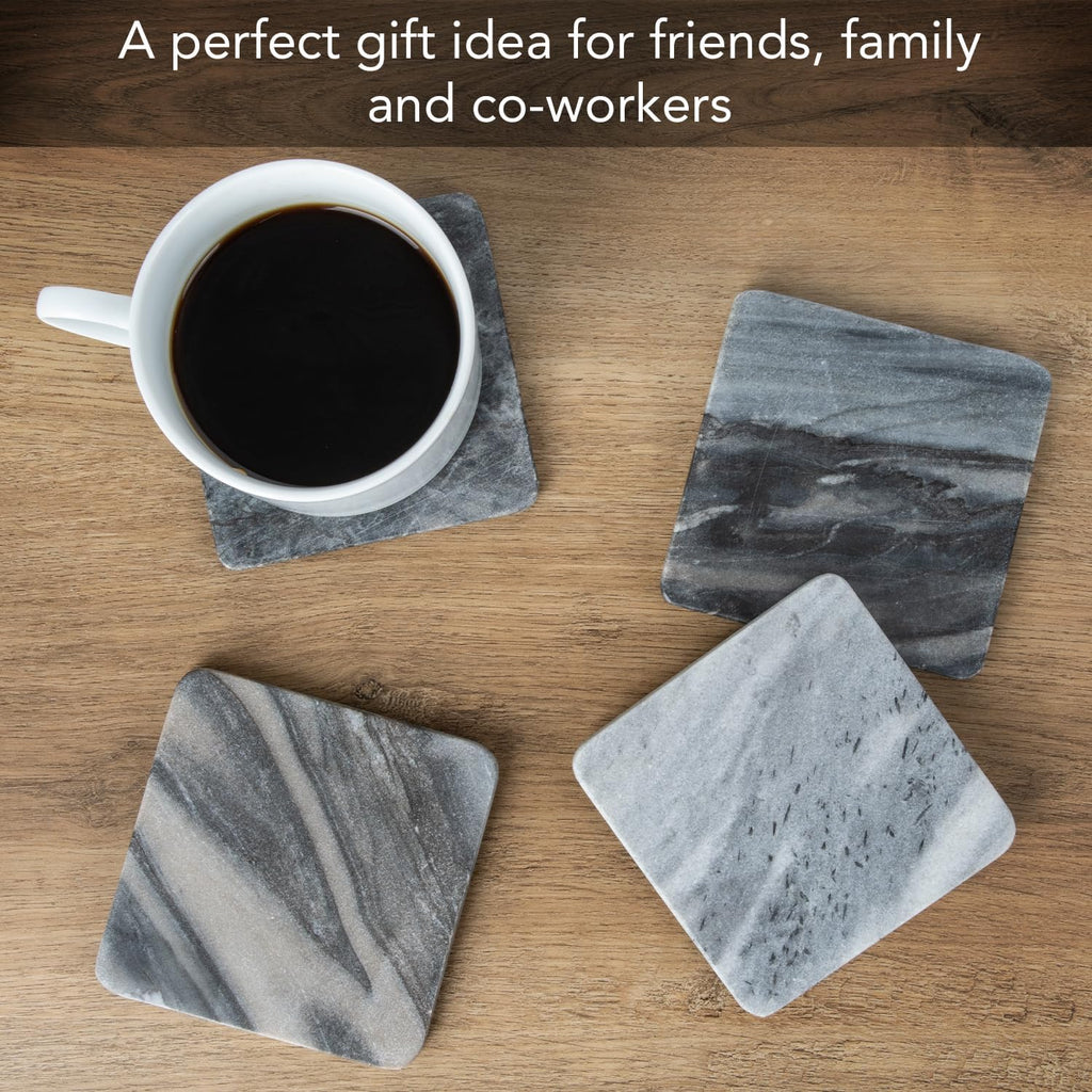 Natural Marble Coasters - Set of 4