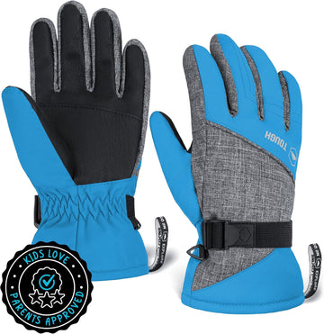 Kids Insulated Waterproof Snow Gloves - Youth Winter Ski Gloves for Girls & Boys