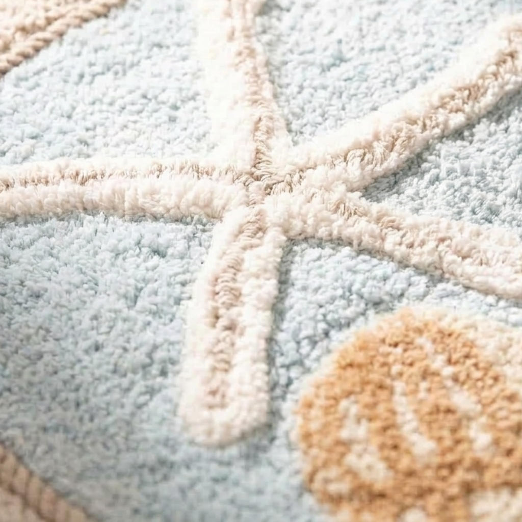 Coastal Bathroom Rug 20x30, Soft & Absorbent Cotton
