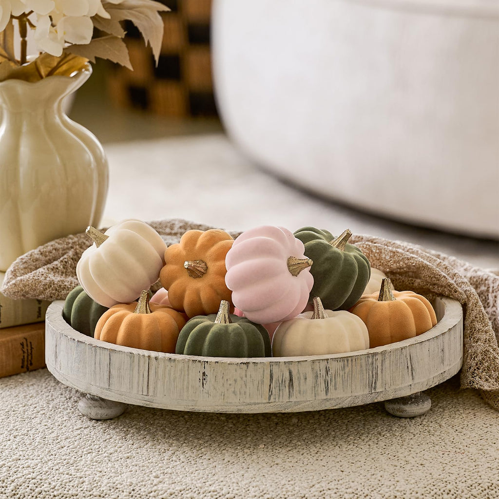 Mini Fall Pumpkin Decor, Fake Decorations, 12PCS