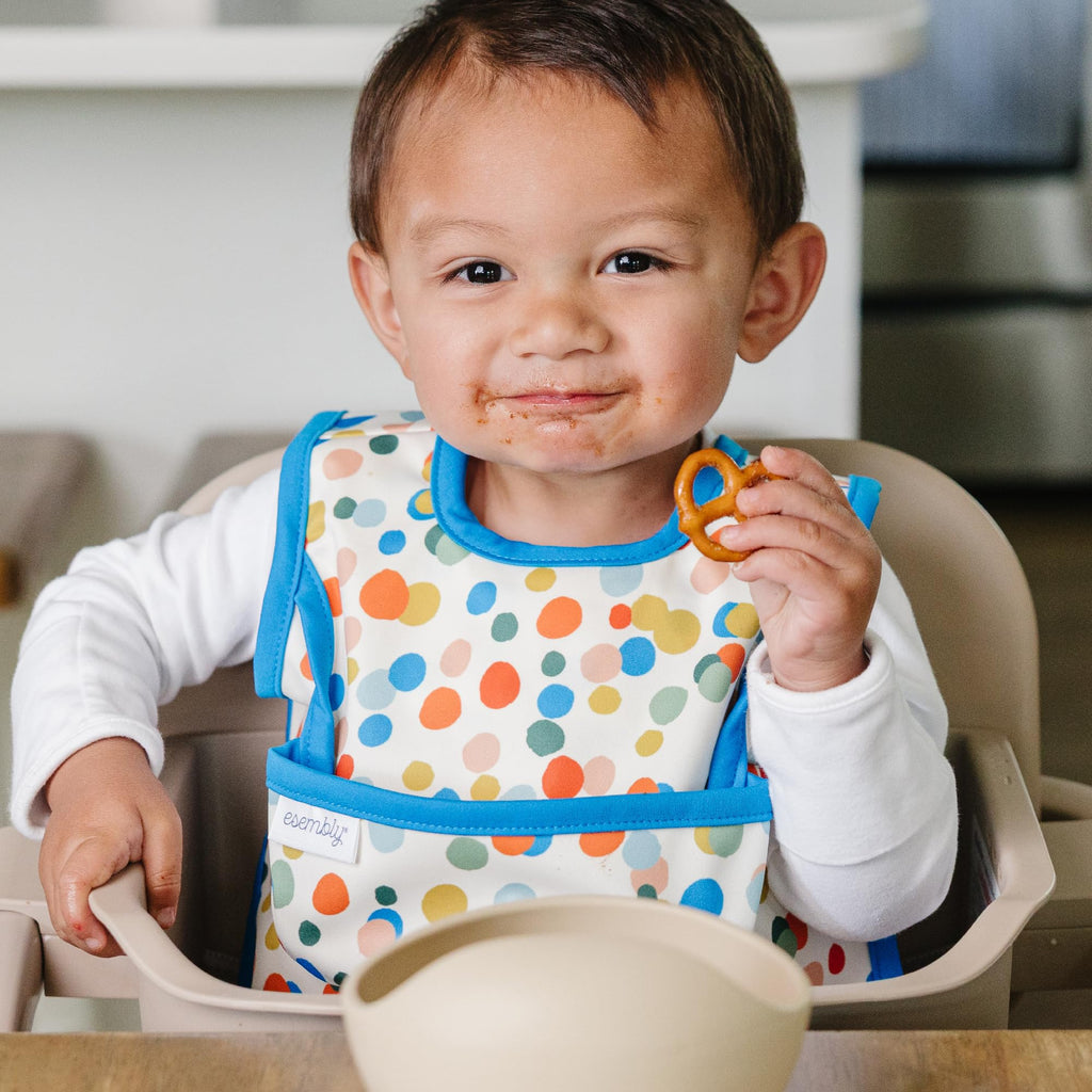 Bib for Baby, Waterproof 2 pack - Circus + Funfetti, Size 1