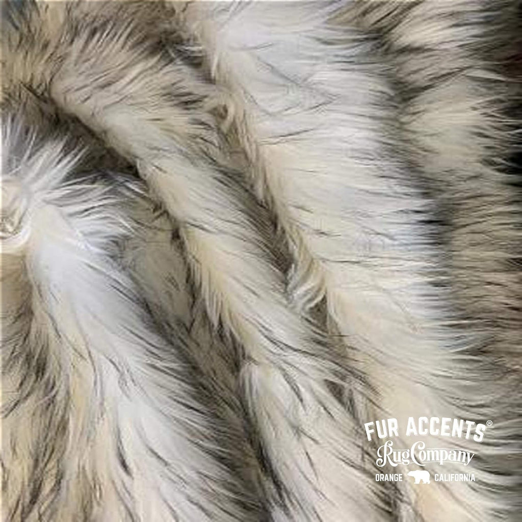 Gray Tip Russian Wolf Throw Blanket - Black Tip Huskie - Premium Quality Faux Fur - Designer Throw Blanket - Soft