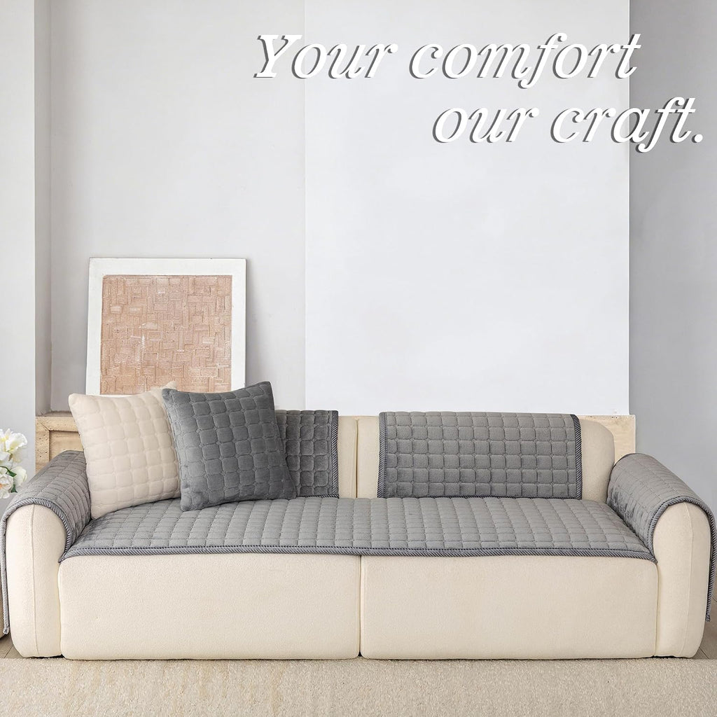 Velvet Washable Couch Cover for Dog, L Shape Sofa Cover for Pets.