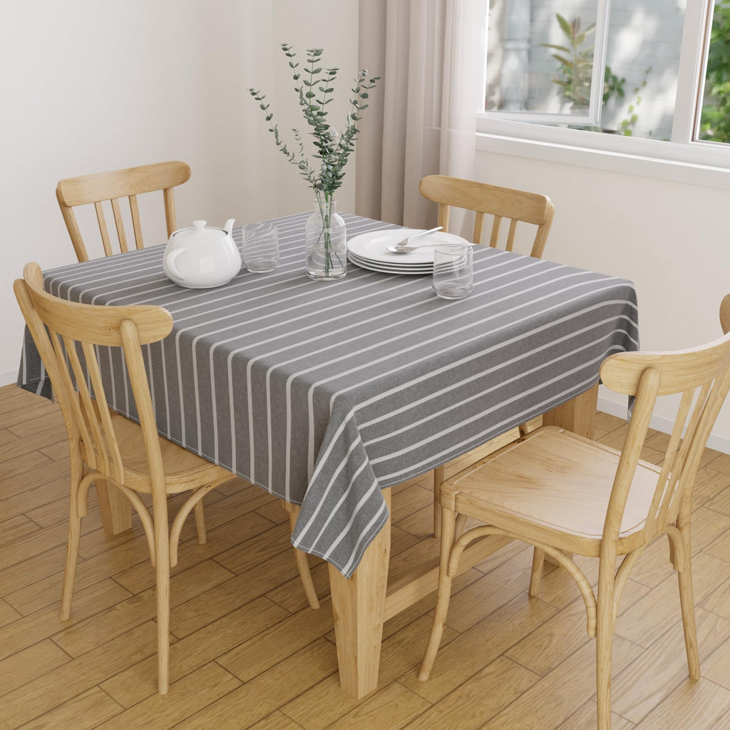 XO Cotton Tablecloth Square 56"x56" Roma Red Stripes