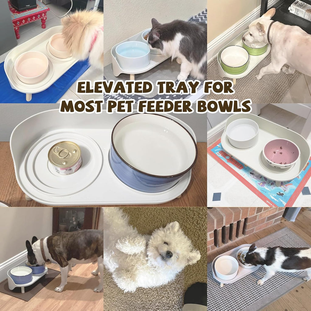 Raised Dog Feeder Bowl Stand (Without Bowls), Fits Dish up to Φ 6"