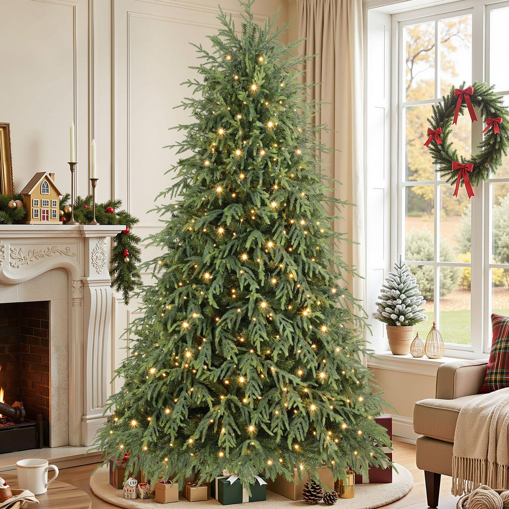 7.5ft Prelit Artificial Norfolk Pine Christmas Tree Color Lights