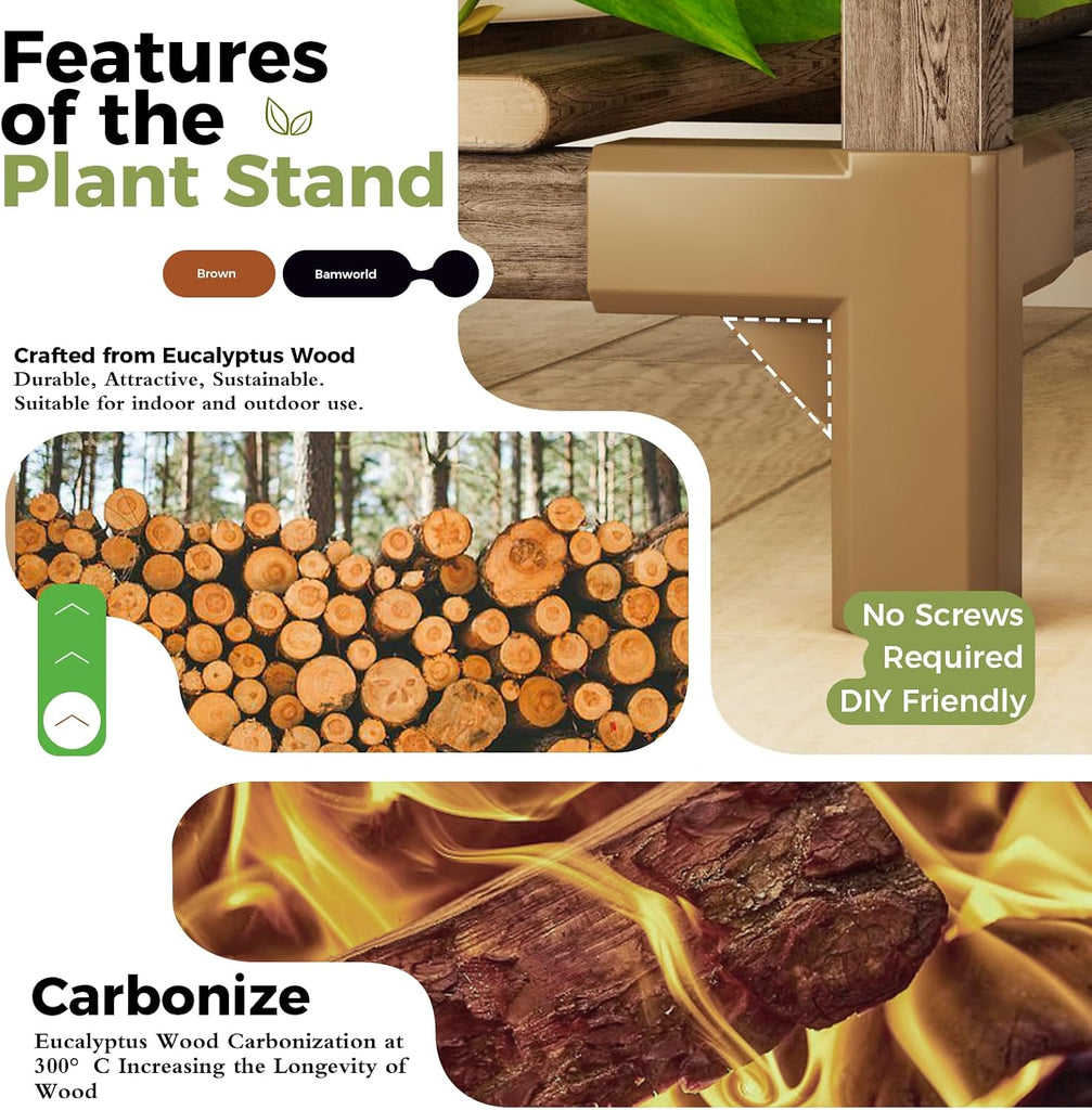 Plant Shelf Indoor Hanging Plant Stand Outdoor Large Plant Shelves Tall Flower Holder wooden plant stand for Multiple