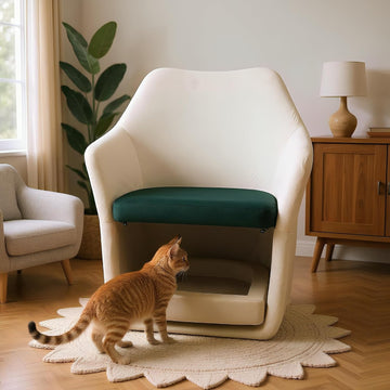 Furniture Style 2 in 1 Pet Friendly Mid Century Modern Accent Chair Soft Fabric Upholstered Leisure Armchair Bedroom