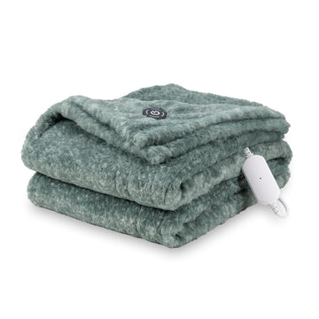 Blanket Heated Throw Blanket, Grace Fur to Loftmink Reversible Electric Throw with 4 Heat Levels, Fast Heating