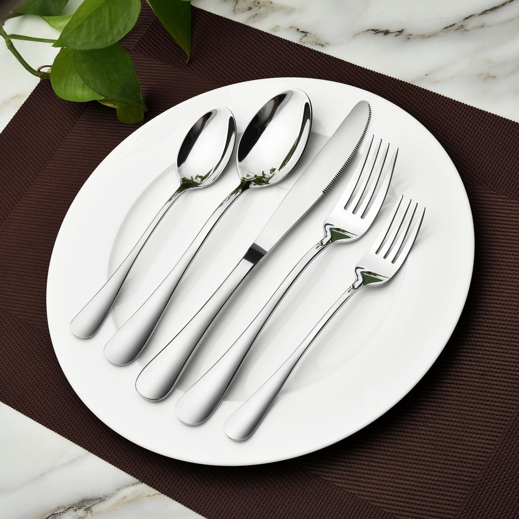 Silverware Set for 6, 30 Piece Stainless Steel Flatware Utensils Cutlery Set