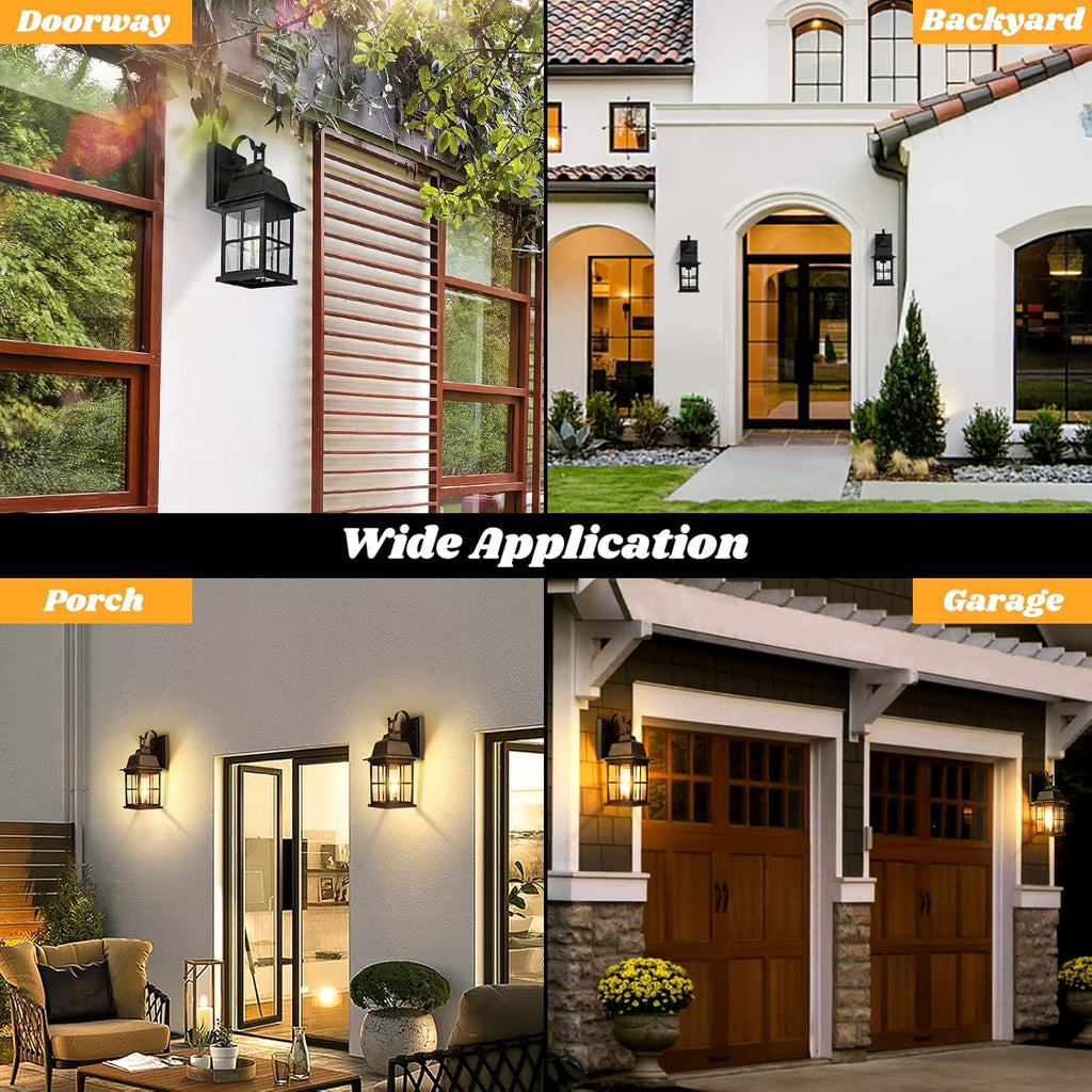 2-Pack Outdoor Light Fixtures, 100% Aluminium Waterproof Exterior Wall Lantern