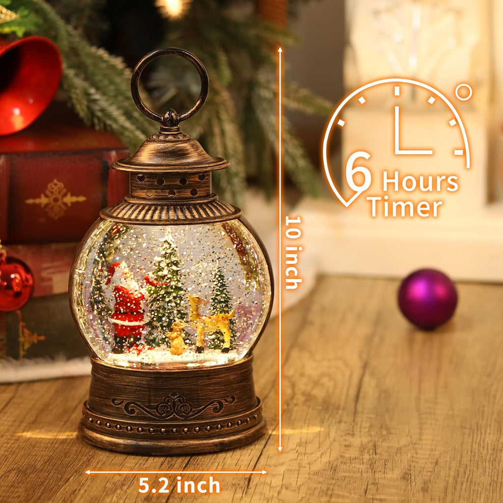 Christmas Snow Globes, Lighted Decorations Musical Snow Globes Lantern, Santa Christmas Decoration Indoor Home Décor