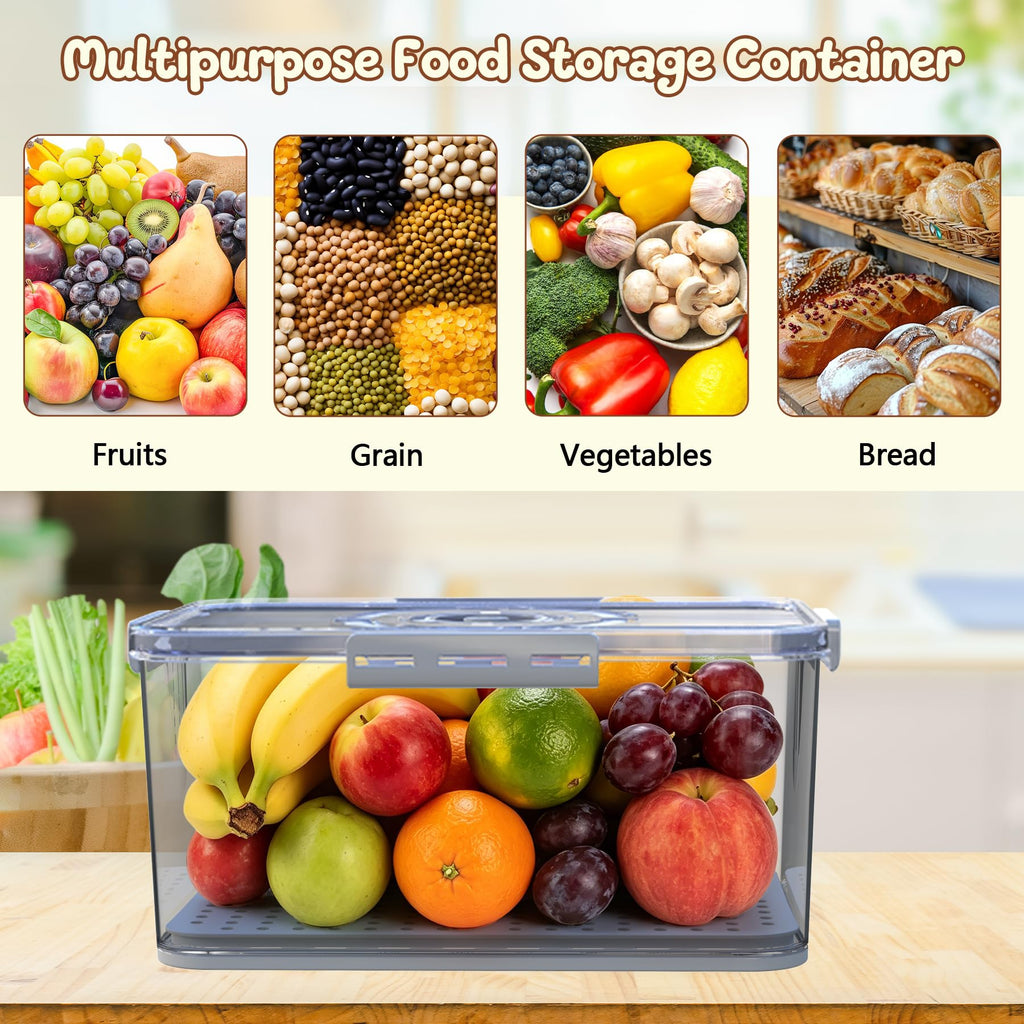Large with Lid and Handle,Time Recording Airtight Bread Container
