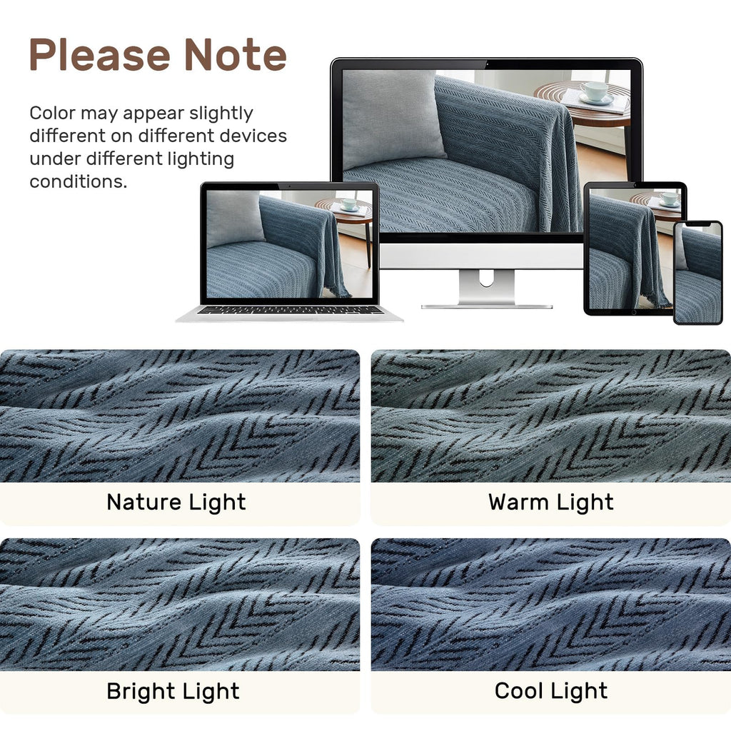 Herringbone Pattern L Shaped Couch Cover for Sectional Sofa