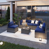 Aoxun Patio Furniture Sets, 7-Piece Outdoor Patio Furniture with Thick Cushions
